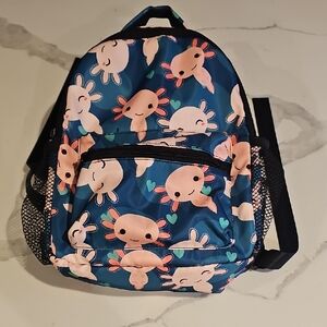 Playful Axolotl Print Mini Backpack
